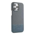 For iPhone 12 Pro Stitching Cloth PU Shockproof Phone Case(Blue) - 1