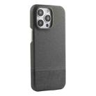 For iPhone 12 Pro Stitching Cloth PU Shockproof Phone Case(Grey) - 1