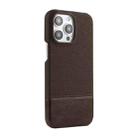 For iPhone 12 Pro Max Stitching Cloth PU Shockproof Phone Case(Dark Brown) - 1