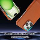 For iPhone 12 Pro Max Stitching Cloth PU Shockproof Phone Case(Brown) - 3