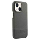 For iPhone 13 Stitching Cloth PU Shockproof Phone Case(Grey) - 1