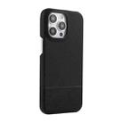 For iPhone 13 Pro Stitching Cloth PU Shockproof Phone Case(Black) - 1