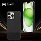 For iPhone 13 Pro Stitching Cloth PU Shockproof Phone Case(Black) - 2
