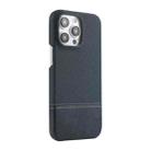 For iPhone 13 Pro Max Stitching Cloth PU Shockproof Phone Case(Dark Blue) - 1