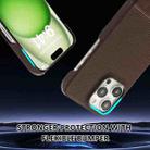 For iPhone 14 Stitching Cloth PU Shockproof Phone Case(Dark Brown) - 3