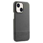 For iPhone 14 Stitching Cloth PU Shockproof Phone Case(Grey) - 1