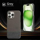 For iPhone 14 Plus Stitching Cloth PU Shockproof Phone Case(Grey) - 2