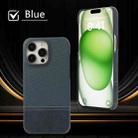 For iPhone 14 Plus Stitching Cloth PU Shockproof Phone Case(Dark Blue) - 2