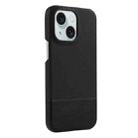 For iPhone 15 Stitching Cloth PU Shockproof Phone Case(Black) - 1