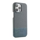 For iPhone 15 Pro Stitching Cloth PU Shockproof Phone Case(Blue) - 1