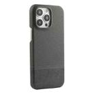 For iPhone 15 Pro Stitching Cloth PU Shockproof Phone Case(Grey) - 1