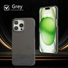 For iPhone 15 Pro Max Stitching Cloth PU Shockproof Phone Case(Grey) - 2