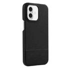 For iPhone 16 Plus Stitching Cloth PU Shockproof Phone Case(Black) - 1