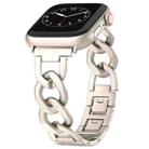 For Apple Watch Series 9 45mm Quick-Release Metal Chain Watch Band(Starlight) - 2