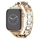 For Apple Watch SE 2022 44mm Quick-Release Metal Chain Watch Band(Rose Gold) - 1