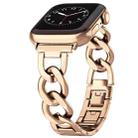 For Apple Watch Series 8 41mm Quick-Release Metal Chain Watch Band(Rose Gold) - 2