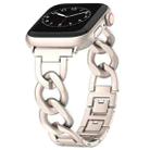 For Apple Watch SE 2022 40mm Quick-Release Metal Chain Watch Band(Starlight) - 2