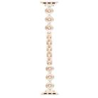 For Apple Watch SE 2022 44mm Four Leaf Clover Quick-Release Metal Chain Watch Band(Rose Gold) - 2