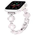 For Apple Watch Series 5 44mm Four Leaf Clover Quick-Release Metal Chain Watch Band(Starlight) - 1