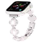 For Apple Watch Series 4 44mm Four Leaf Clover Quick-Release Metal Chain Watch Band(Starlight) - 1