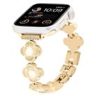 For Apple Watch SE 2022 40mm Four Leaf Clover Quick-Release Metal Chain Watch Band(Gold) - 1