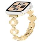 For Apple Watch SE 2023 40mm Four Leaf Clover Quick-Release Metal Chain Watch Band(Gold) - 1