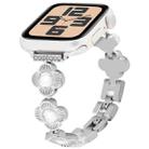 For Apple Watch SE 2023 40mm Four Leaf Clover Quick-Release Metal Chain Watch Band(Silver) - 1