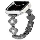 For Apple Watch Series 7 41mm Four Leaf Clover Quick-Release Metal Chain Watch Band(Black) - 1