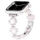 For Apple Watch Series 7 41mm Four Leaf Clover Quick-Release Metal Chain Watch Band(Starlight) - 1