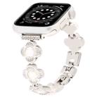 For Apple Watch Series 6 40mm Four Leaf Clover Quick-Release Metal Chain Watch Band(Starlight) - 1