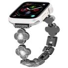 For Apple Watch Series 4 40mm Four Leaf Clover Quick-Release Metal Chain Watch Band(Black) - 1