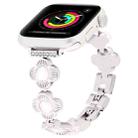 For Apple Watch Series 3 38mm Four Leaf Clover Quick-Release Metal Chain Watch Band(Starlight) - 1