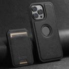 For iPhone 14 Pro Max Suteni M2 Cross-Grain MagSafe Vertical Card Back Phone Case(Black) - 1