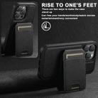 For iPhone 14 Pro Max Suteni M2 Cross-Grain MagSafe Vertical Card Back Phone Case(Black) - 3