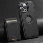 For iPhone 14 Pro Suteni M2 Cross-Grain MagSafe Vertical Card Back Phone Case(Black) - 1