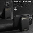 For iPhone 13 Pro Max Suteni M2 Cross-Grain MagSafe Vertical Card Back Phone Case(Black) - 3