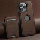 For iPhone 13 Pro Suteni M2 Cross-Grain MagSafe Vertical Card Back Phone Case(Brown) - 1