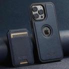 For iPhone 12 Pro Suteni M2 Cross-Grain MagSafe Vertical Card Back Phone Case(Blue) - 1