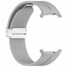 For Samsung Galaxy Watch 7 Ultra Groove Magnetic Folding Silver Buckle Silicone Watch Band(Light Gray) - 3