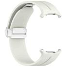 For Samsung Galaxy Watch 7 Ultra Groove Magnetic Folding Silver Buckle Silicone Watch Band(Starlight) - 2