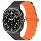 For Samsung Galaxy Watch Ultra 47mm Spot Pattern Two Color Magnetic Silicone Watch Band(Black Orange) - 1