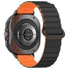 For Samsung Galaxy Watch Ultra 47mm Spot Pattern Two Color Magnetic Silicone Watch Band(Black Orange) - 2