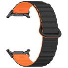 For Samsung Galaxy Watch Ultra 47mm Spot Pattern Two Color Magnetic Silicone Watch Band(Black Orange) - 3