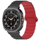 For Samsung Galaxy Watch Ultra 47mm Spot Pattern Two Color Magnetic Silicone Watch Band(Black Red) - 1