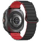 For Samsung Galaxy Watch Ultra 47mm Spot Pattern Two Color Magnetic Silicone Watch Band(Black Red) - 2