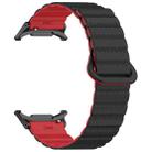 For Samsung Galaxy Watch Ultra 47mm Spot Pattern Two Color Magnetic Silicone Watch Band(Black Red) - 3