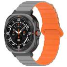 For Samsung Galaxy Watch Ultra 47mm Spot Pattern Two Color Magnetic Silicone Watch Band(Gray Orange) - 1