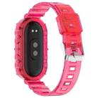 For Xiaomi Smart Band 9 / 9 NFC Glacier Metal Buckle Integrated TPU Watch Band(Transparent Rose Red) - 2