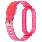 For Xiaomi Smart Band 9 / 9 NFC Glacier Metal Buckle Integrated TPU Watch Band(Transparent Rose Red) - 3