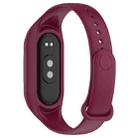 For Xiaomi Smart Band 9 / 9 NFC Solid Color Integrated Silicone Watch Band(Wine Red) - 2